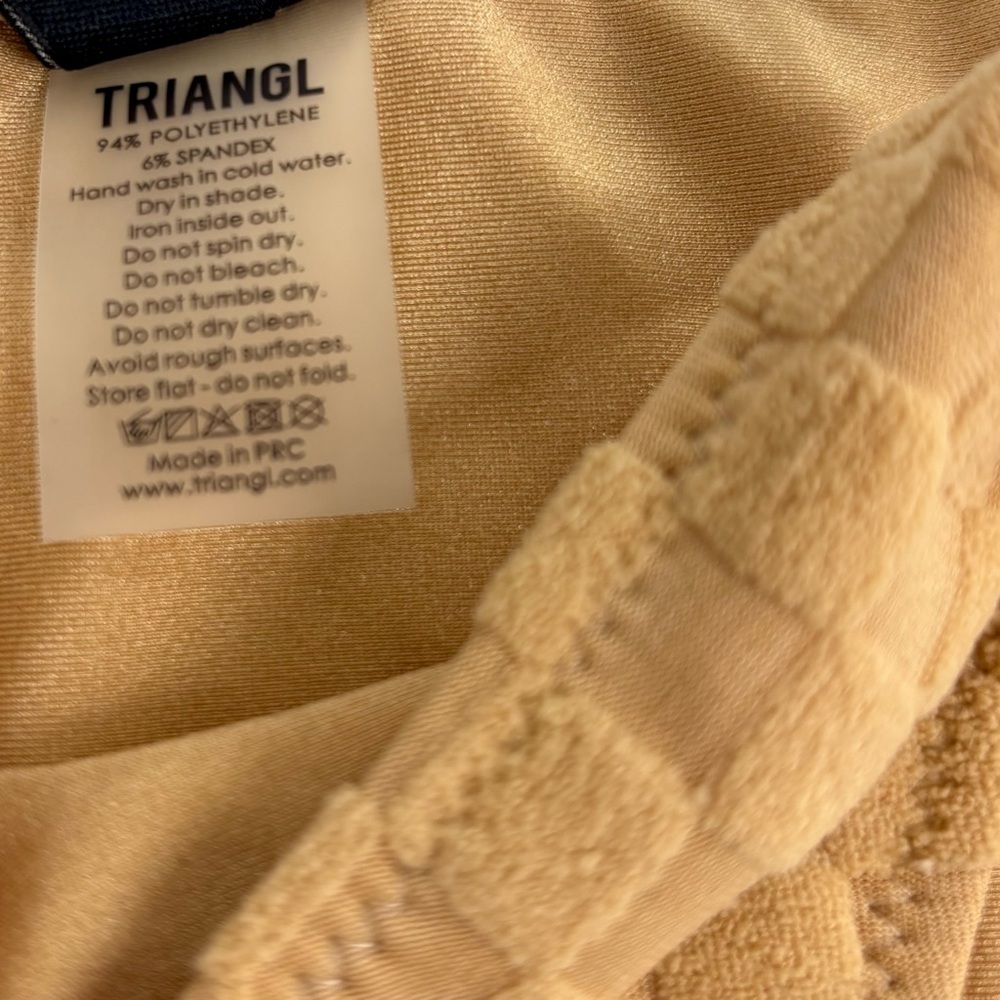 Triangl terry check string bikini bottoms Medium tan cheeky NWOT - Picture 3 of 8